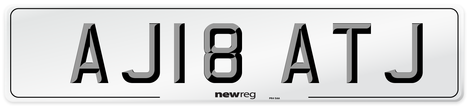 AJ18 ATJ Number Plate from New Reg